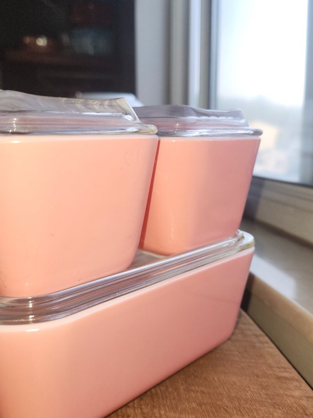 Pyrex pink fridges 502 and 2 pink 501s
